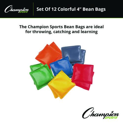 Bean Bag Set, Vinyl, 4", Assorted Colors, 12/Box