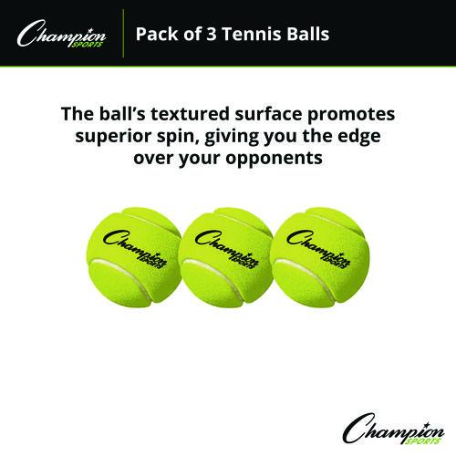 ennis Balls, 2.5" Diameter, Yellow, 3/Pack