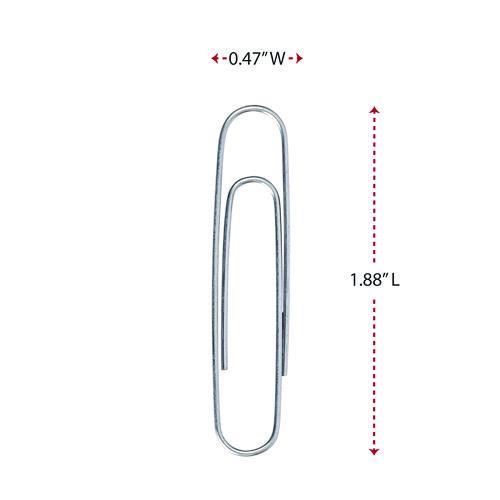 Paper Clips, Jumbo, Smooth, Silver, 100 Clips/Box, 10 Boxes/Pack