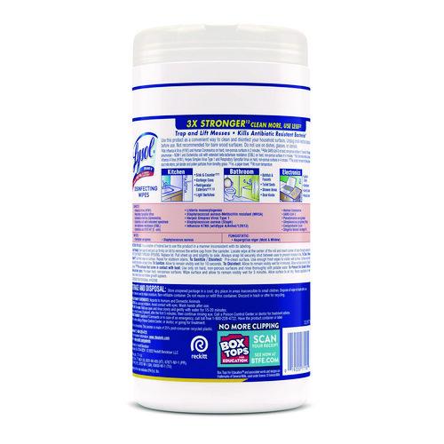 Disinfecting Wipes, 1-Ply, 7 x 7.25, Lemon and Lime Blossom, White, 80 Wipes/Canister, 6 Canisters/Carton