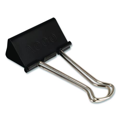 Binder Clips, Large, Black/Silver, Dozen
