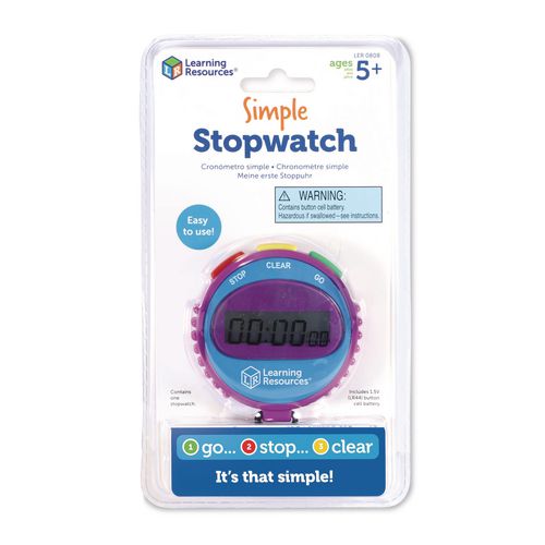 Simple Stopwatch, Accurate to 1/100 Second, Blue Stopwatch, Black Lanyard