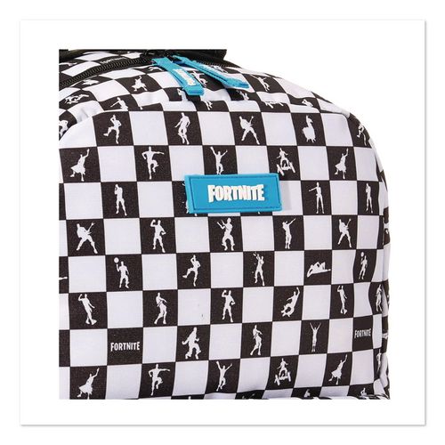 Checkered Multiplier Backpack, Accommodates Laptops Up to 14.9", 12" x 7" x 18", Black/White