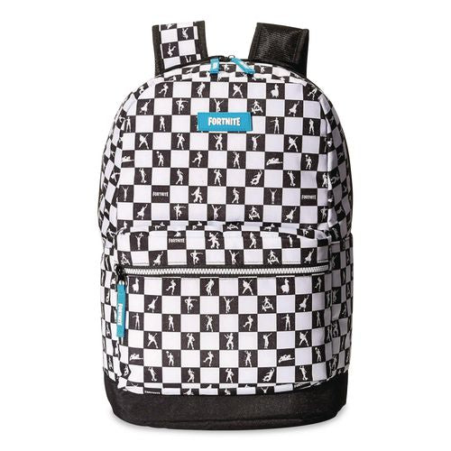 Checkered Multiplier Backpack, Accommodates Laptops Up to 14.9", 12" x 7" x 18", Black/White