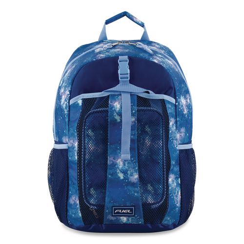 Bijoux Deluxe Backpack and Lunch Bag Bundle, Backpack: 13.5" x 7" x 18.5", Lunch Bag: 7.5" x 4.25" x 9", Light Blue Galaxy