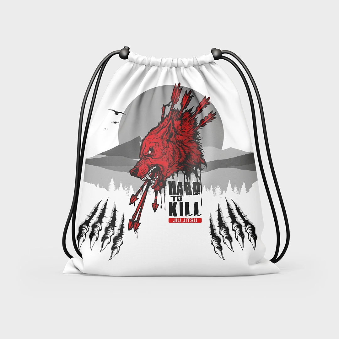 Jaguar Pro Gear - Hard To Kill Wolf Graphic Drawstring Bag For Gear Carry