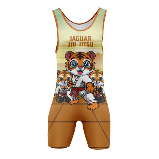 Rocky Satin Tiger - Premium Wrestling & BJJ Singlet Kids Adults Unisex