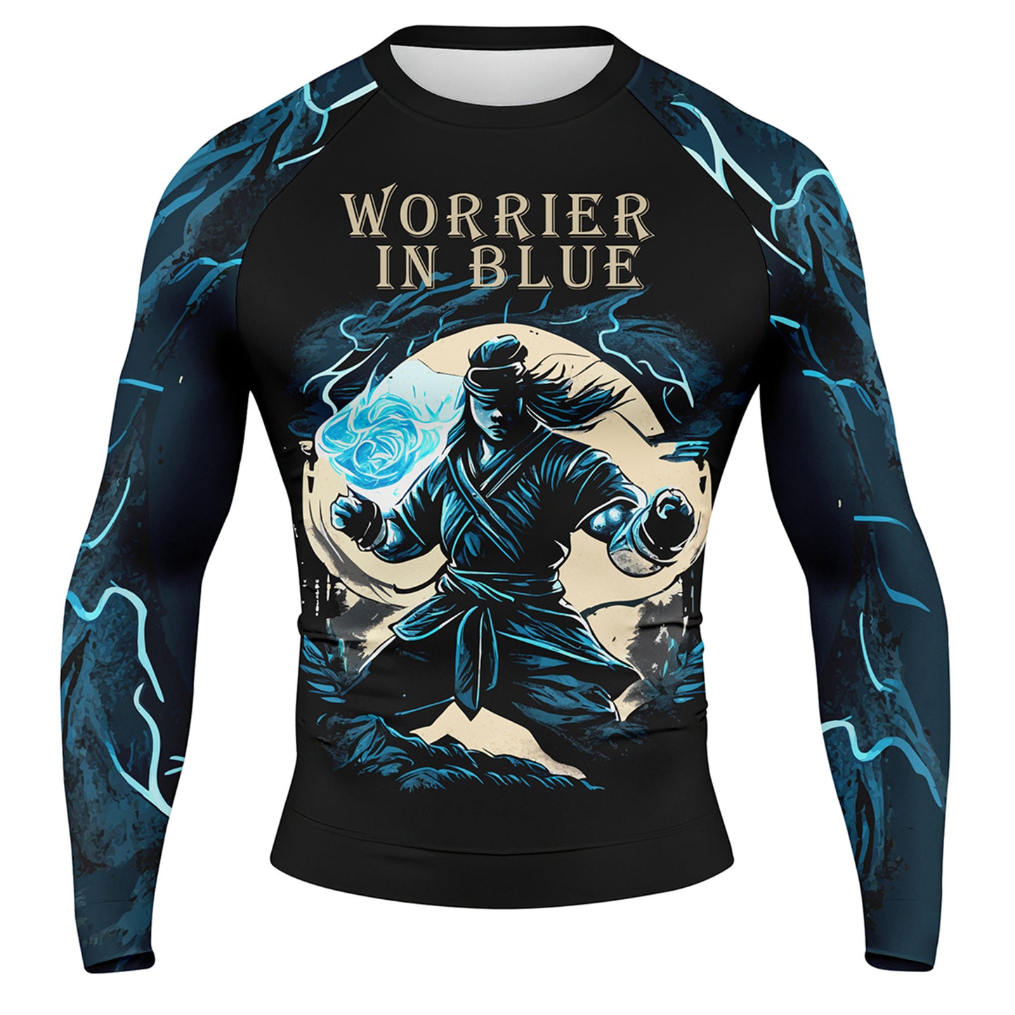 WORRIER IN BLUE - Premium Sublimated Rashguard Kids Adults Unisex