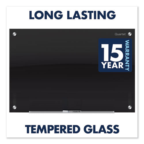 Infinity Magnetic Glass Marker Board, 48" x 36", Black Surface