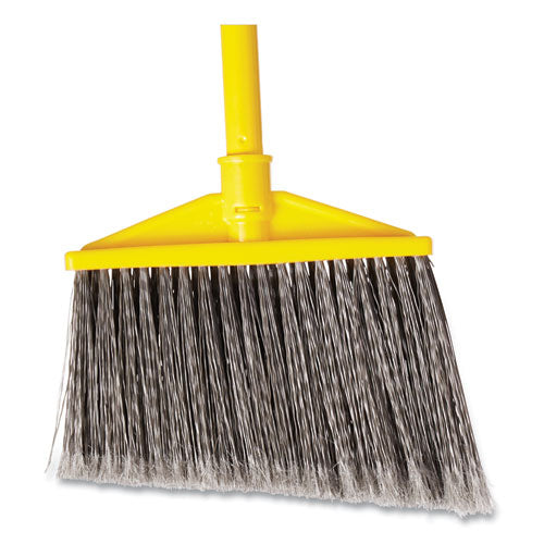 Angled Large Broom, 46.78" Handle, Gray/Yellow