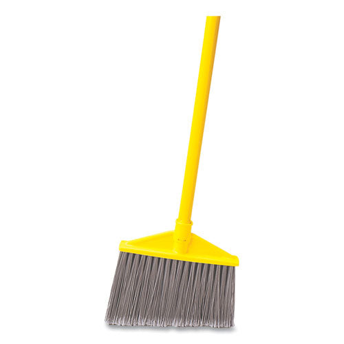 Angled Large Broom, 46.78" Handle, Gray/Yellow