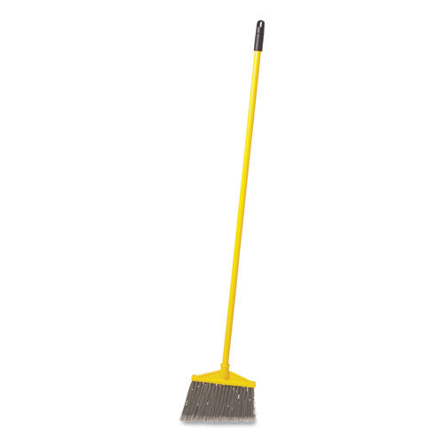 Angled Large Broom, 46.78" Handle, Gray/Yellow