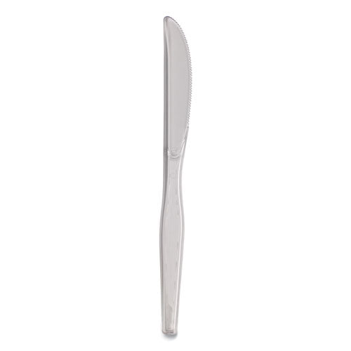 Heavyweight Polystyrene Cutlery, Knife, Plastic, Clear, 1,000/Carton