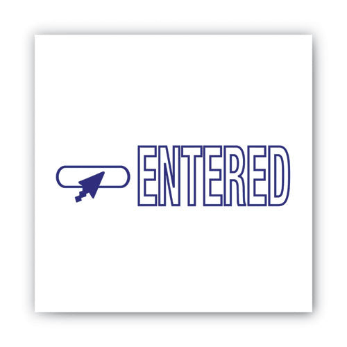Pre-Inked Shutter Stamp, Blue, ENTERED, 1.63 x 0.5