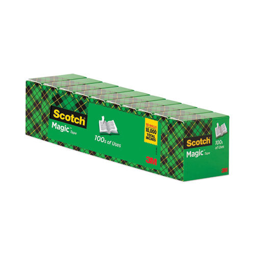 Magic Tape Value Pack, 1" Core, 0.75" x 83.33 ft, Clear, 10/Pack