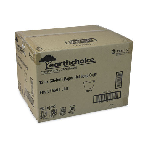 EarthChoice Compostable Soup Cup, Medium, 12 oz, 3.63" Diameter x 3.63" h, Teal, Paper, 500/Carton