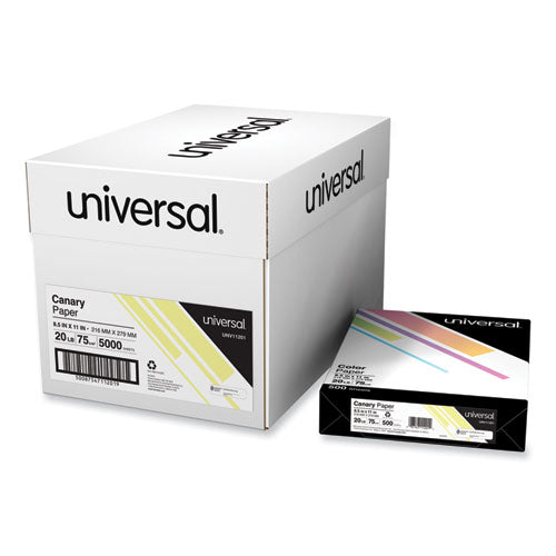 Deluxe Colored Paper, 20 lb Bond Weight, 8.5 x 11, Canary, 500 Sheets/Ream, 10 Reams/Carton