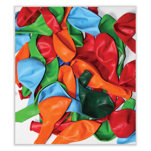 Balloons, 12", Helium Quality Latex, Assorted Colors, 100/Pack, 20 Packs/Carton