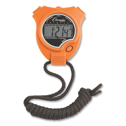 Water-Resistant Stopwatches, Accurate to 1/100 Second, Assorted Colors, 6/Box