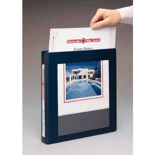 Framed View Heavy-Duty Binders, 3 Rings, 1" Capacity, 11 x 8.5, Navy Blue, 12/Carton