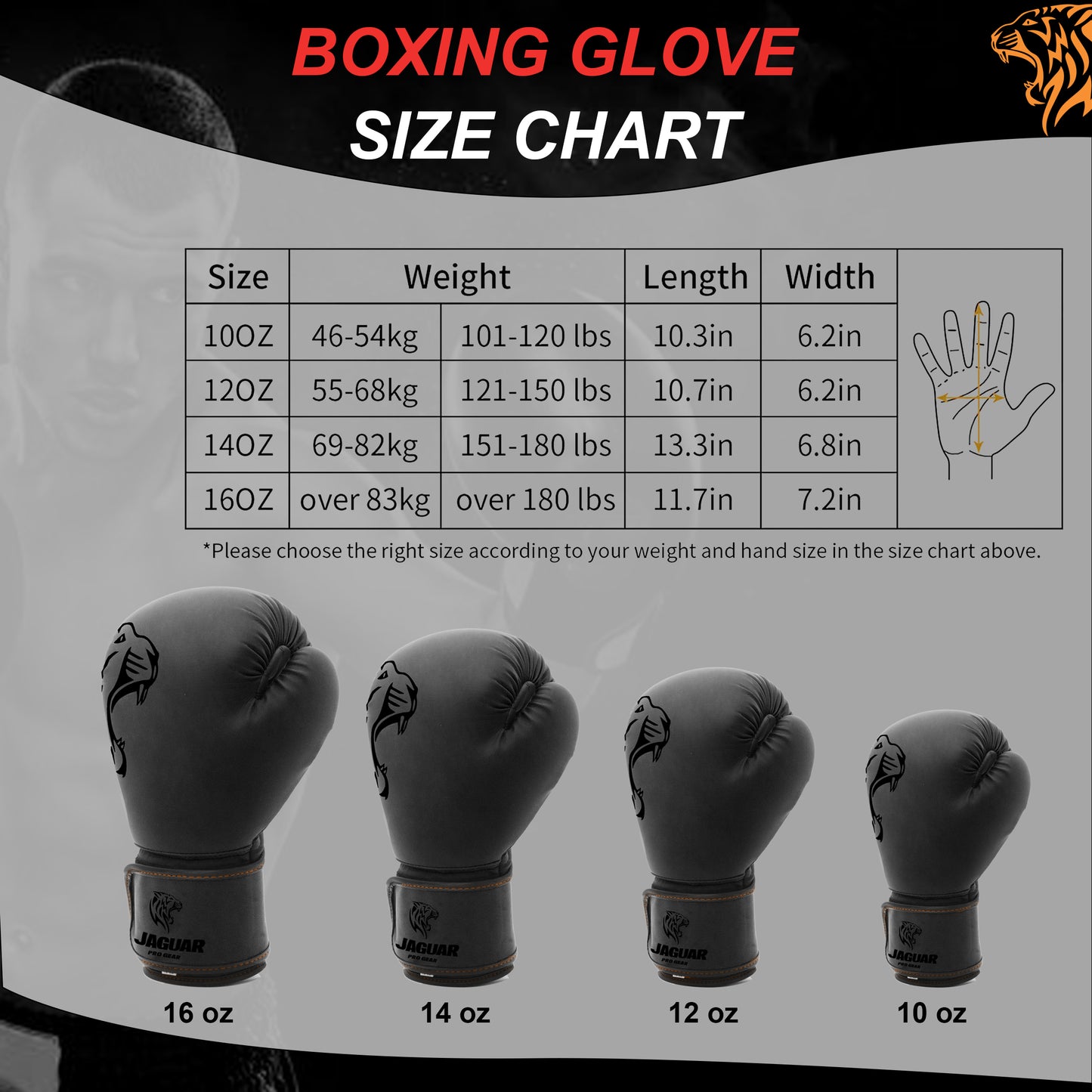 Jaguar PRO series - Pro Boxing Gloves For Boxing MMA Muay Thai Bag workout