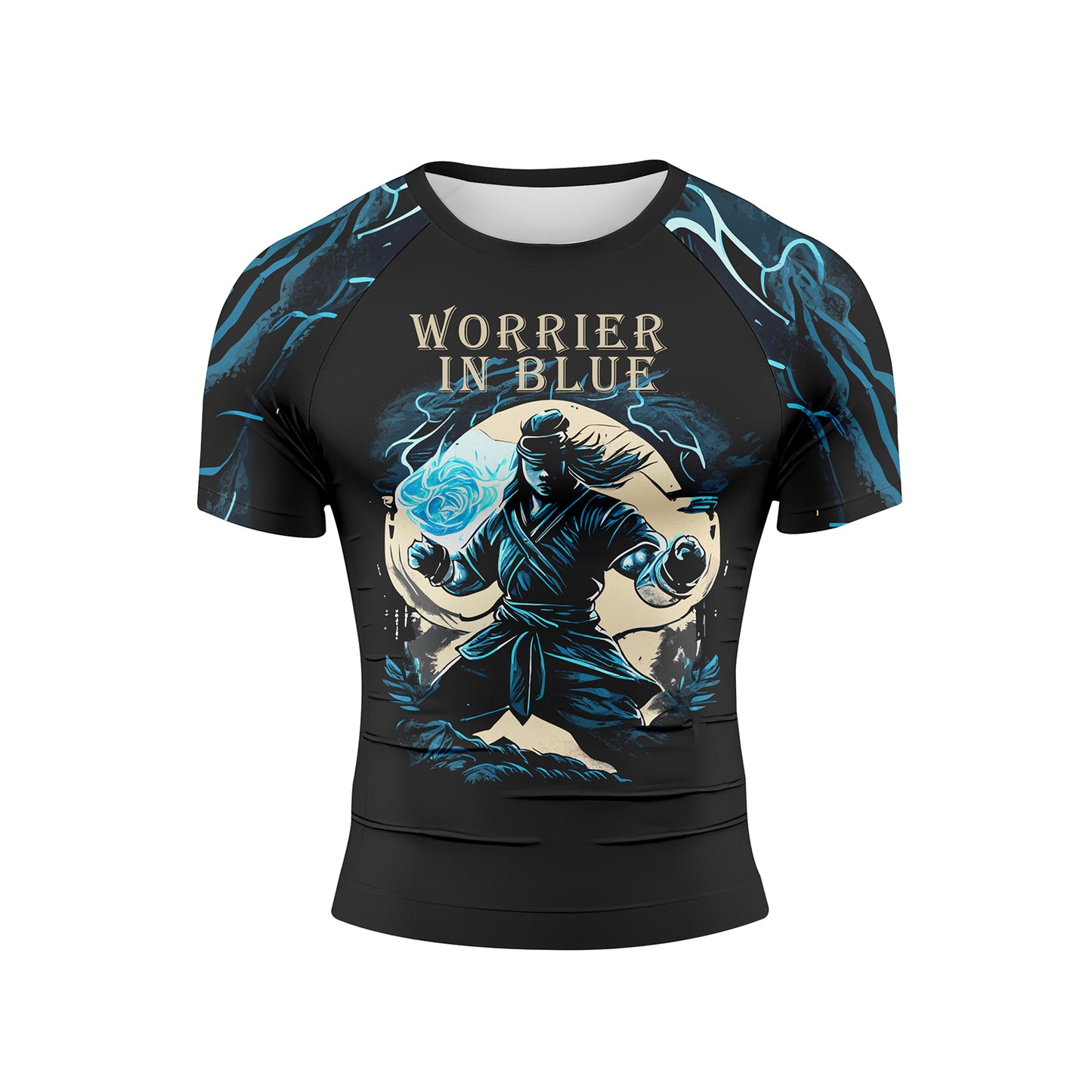 WORRIER IN BLUE - Premium Sublimated Rashguard Kids Adults Unisex