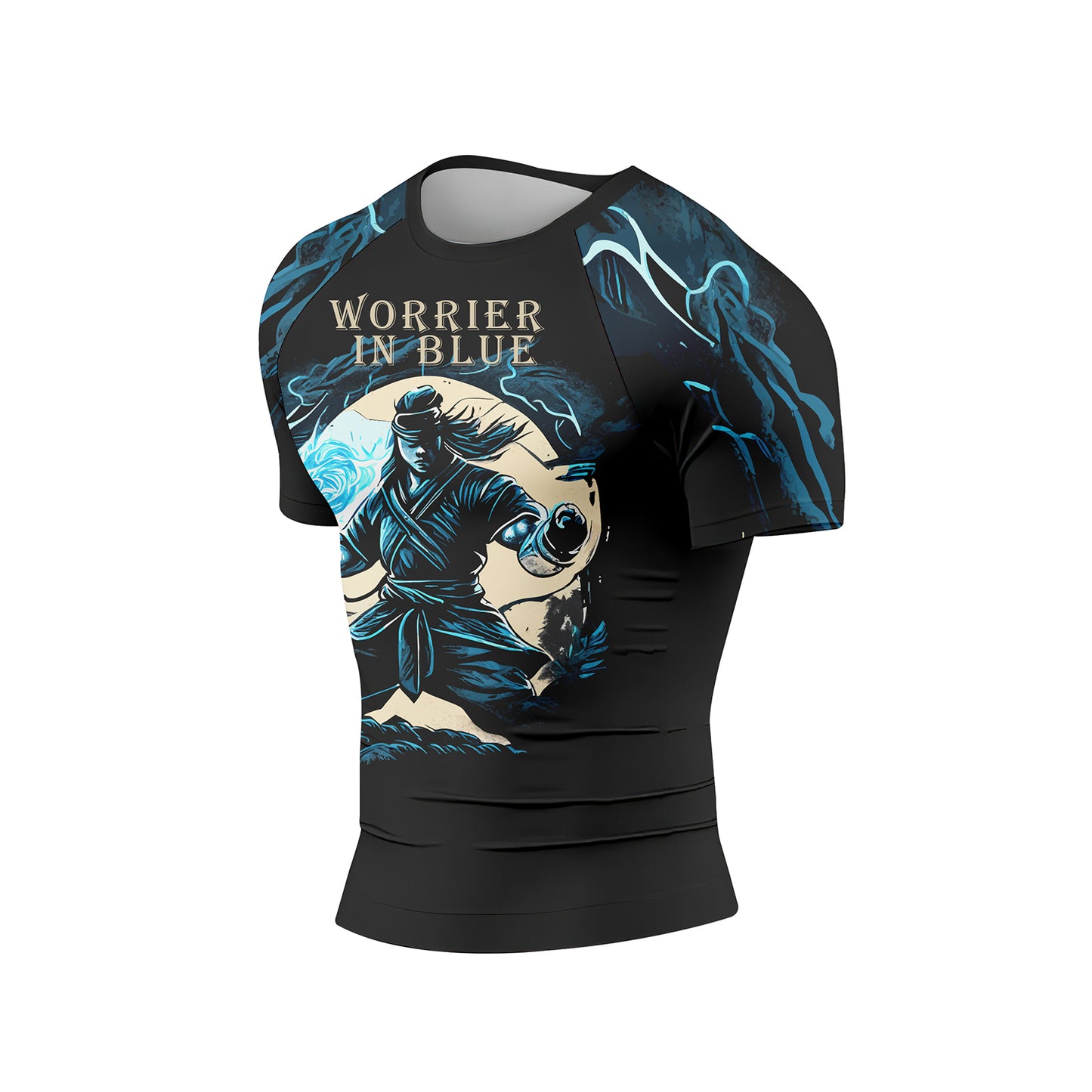 WORRIER IN BLUE - Premium Sublimated Rashguard Kids Adults Unisex