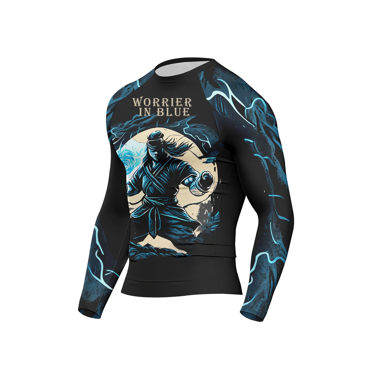 WORRIER IN BLUE - Premium Sublimated Rashguard Kids Adults Unisex