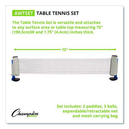 Anywhere Table Tennis Set, with Carry Bag