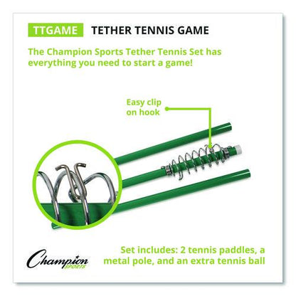 Tether Tennis Game Set, Two Paddles, Two Tennis Balls