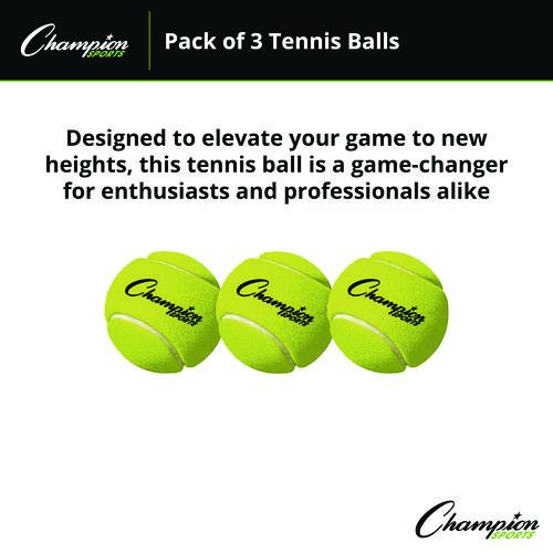 ennis Balls, 2.5" Diameter, Yellow, 3/Pack