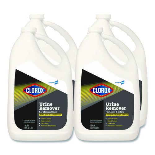CloroxPro Urine Remover for Stains and Odors, 128 oz Refill Bottle, 4/Carton