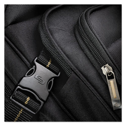Pro Backpack, Fits Devices Up to 17.3", Polyester, 12.25 x 6.75 x 17.5, Black