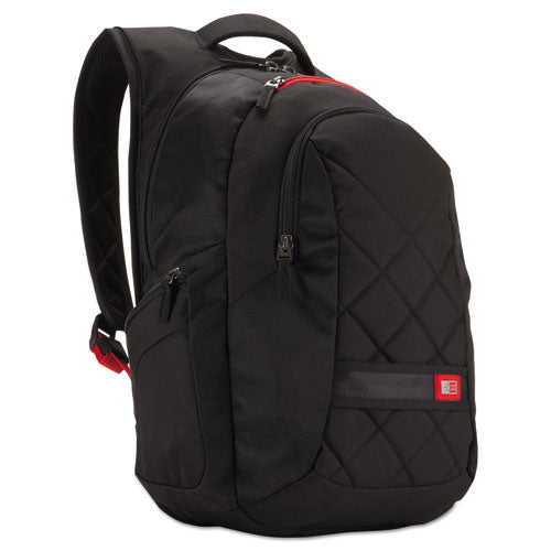 Backpack, Fits Devices Up to 16", Polyester, 9.5 x 14 x 16.75, Black