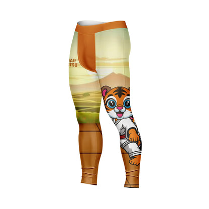 Rocky Satin Tiger - Premium Compression Pant Unisex Workout Yoga And Casual