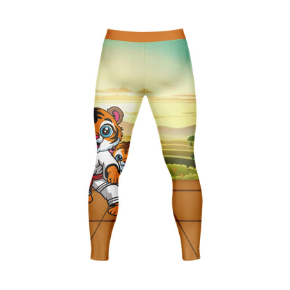 Rocky Satin Tiger - Premium Compression Pant Unisex Workout Yoga And Casual