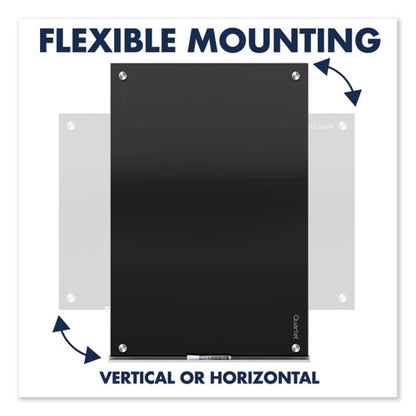 Infinity Magnetic Glass Marker Board, 48" x 36", Black Surface