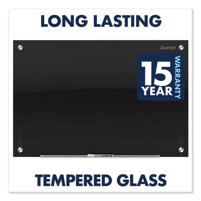 Infinity Magnetic Glass Marker Board, 48" x 36", Black Surface