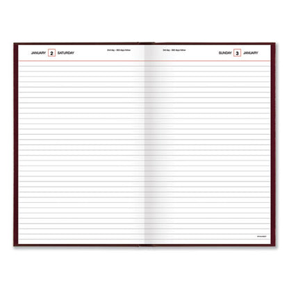 Standard Diary Daily Diary, 2026 Edition, Wide/Legal Rule, Red Cover, (200) 12 x 7.75 Sheets
