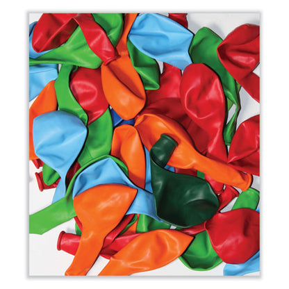Balloons, 12", Helium Quality Latex, Assorted Colors, 100/Pack, 20 Packs/Carton