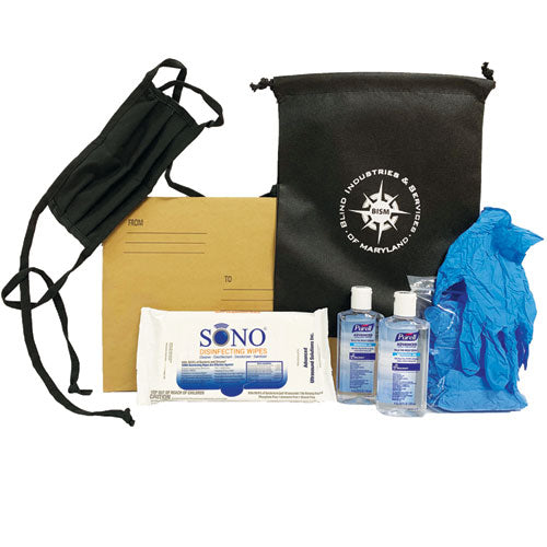 SKILCRAFT Employee Workstation Sanitizing Kit, 1 Person, 15 Pieces, Kraft Envelope