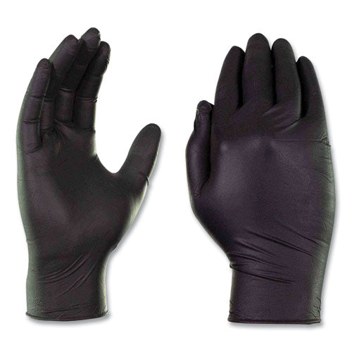 Nitrile Exam Gloves, Powder-Free, Large, 3 mil Thick, 9.5" Long, Black, 100/Box, 10 Boxes/Carton