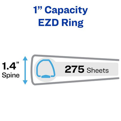 Framed View Heavy-Duty Binders, 3 Rings, 1" Capacity, 11 x 8.5, Navy Blue, 12/Carton