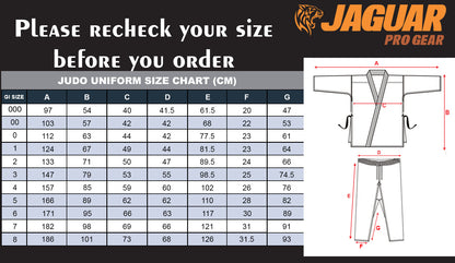 Jaguar Pro Gear Premium Judo Gi – 450 GSM Cotton Grain Weave Uniform for Men, Women & Kids