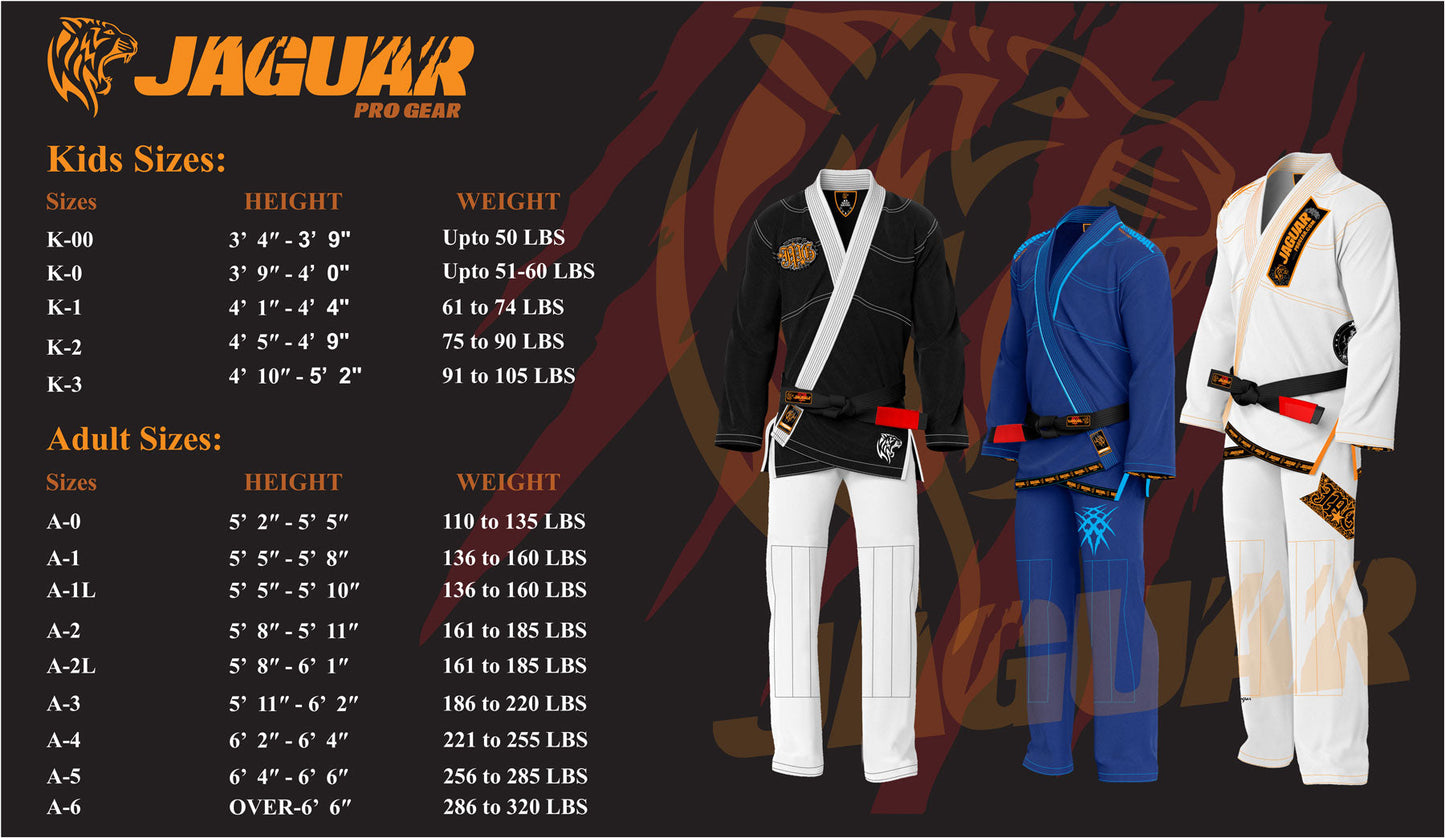 Jaguar Pro Signature Custom Name And Logo - Brazilian Jiu Jitsu BJJ Kimono Gi Uniform Unisex