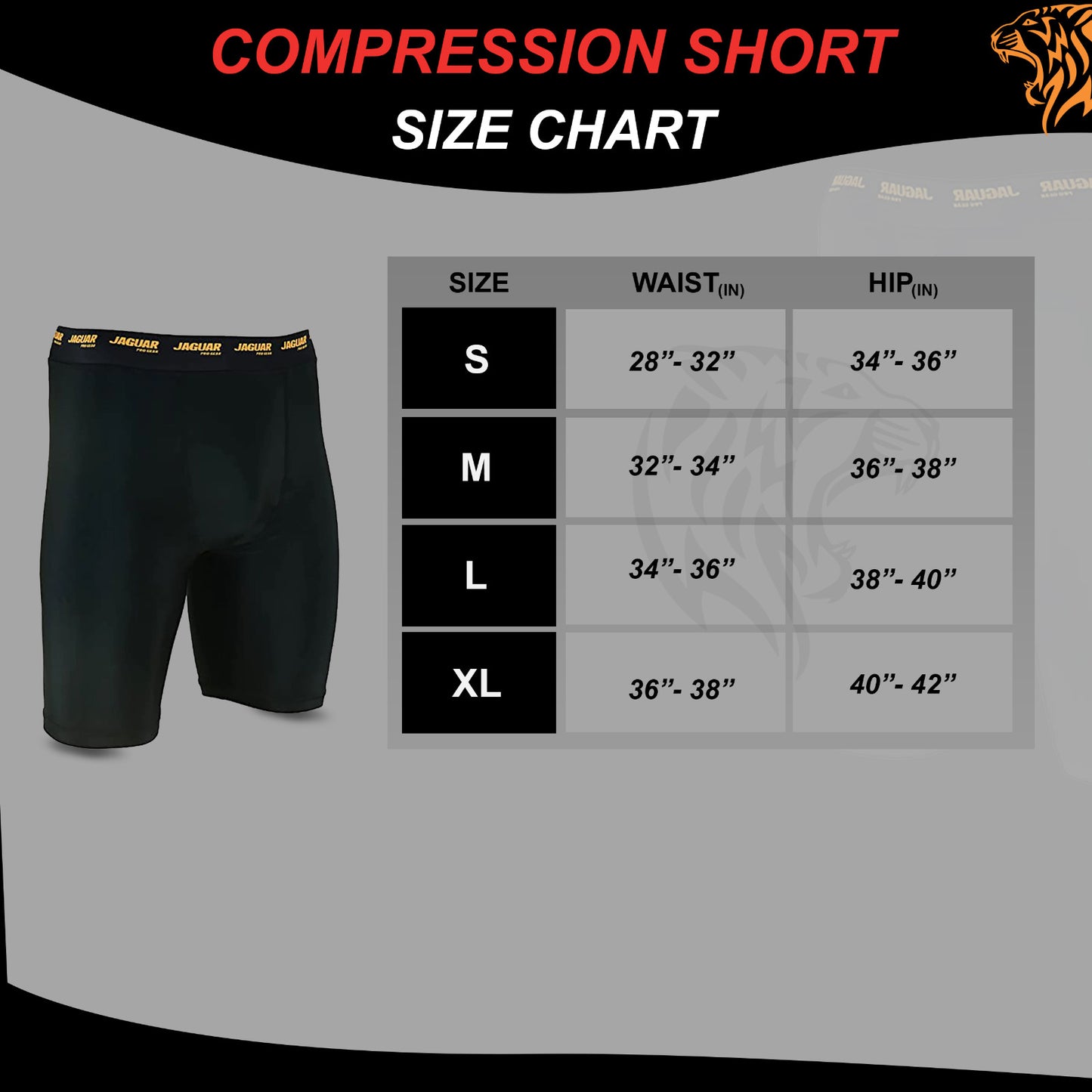 Jaguar Pro Gear - Custom Sublimated Blackout Compression Short for Mixed Martial Arts MMA BJJ Muay Thai