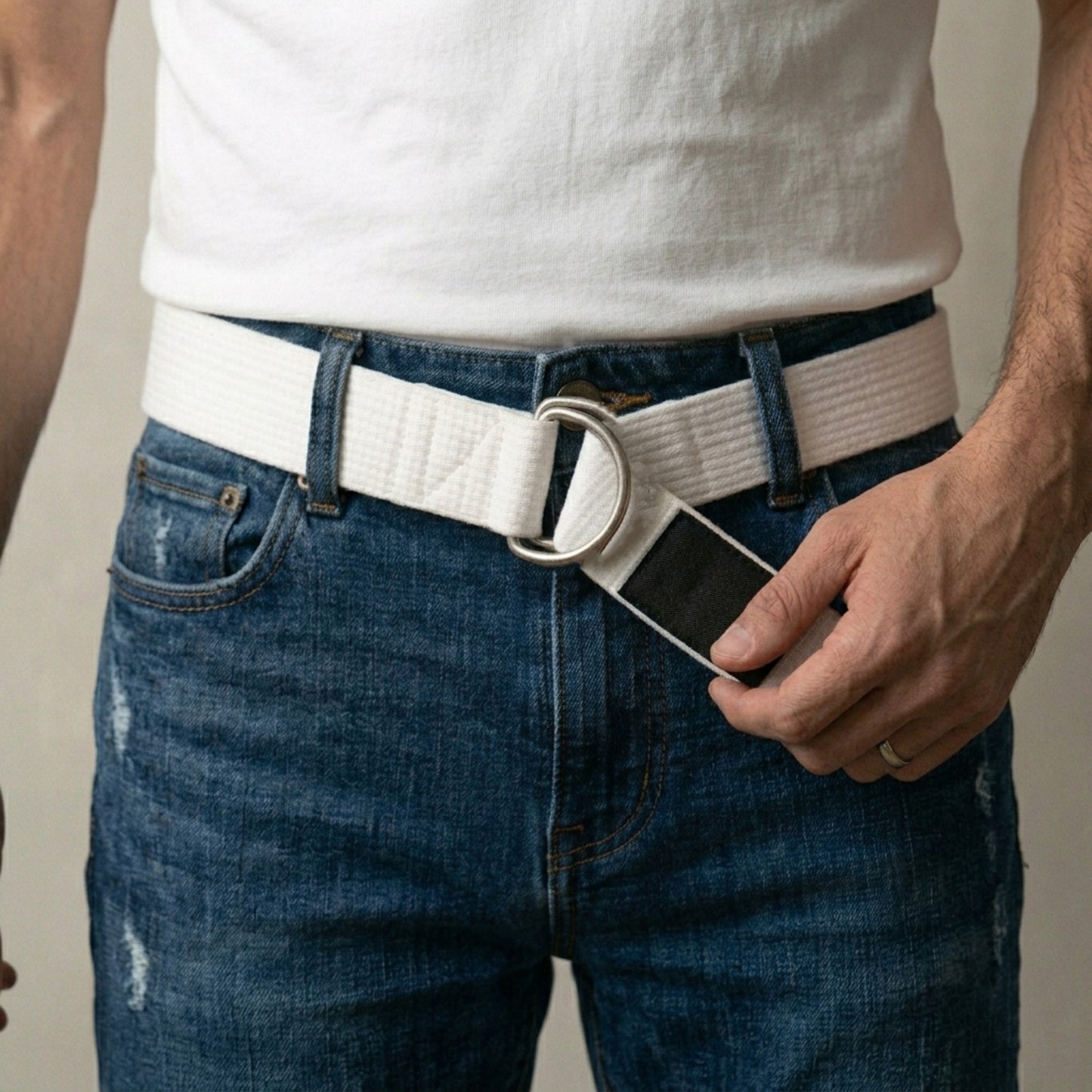 Jaguar Pro Gear Casual Canvas Belt – BJJ Rank Colors Adjustable D-Ring Belt for Men & Women