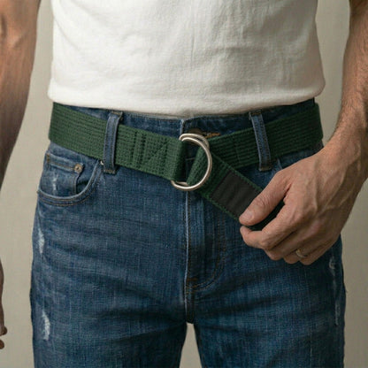 Jaguar Pro Gear Casual Canvas Belt – BJJ Rank Colors Adjustable D-Ring Belt for Men & Women