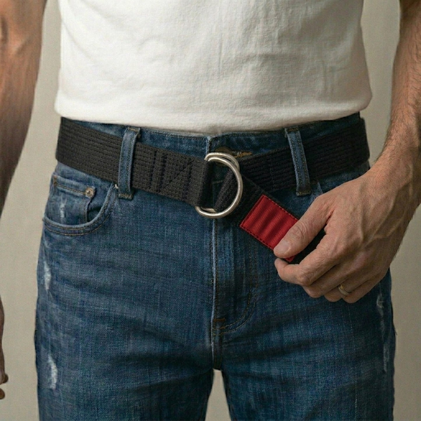 Jaguar Pro Gear Casual Canvas Belt – BJJ Rank Colors Adjustable D-Ring Belt for Men & Women