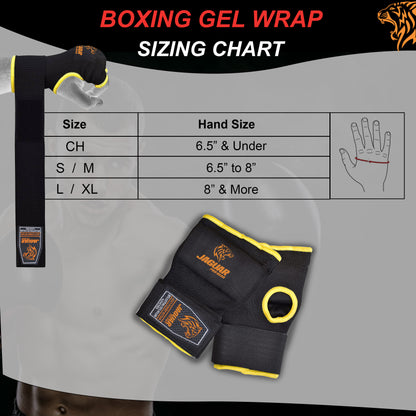 Jaguar Pro Gear - Blackout Inner Gel Wrap Gloves for Boxing MMA Muay Thai Inner Layer